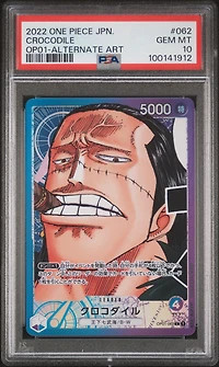 2022 One Piece Japanese Op01-romance Dawn 062 Crocodile Alternate Art PSA 10