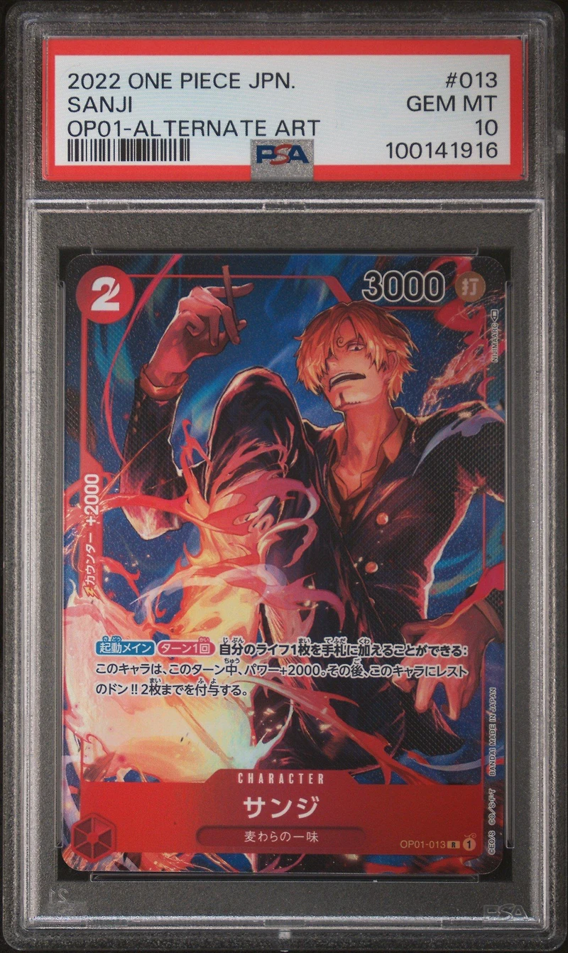 2022 One Piece Japanese Romance Dawn 013 Sanji Alternate Art PSA 10