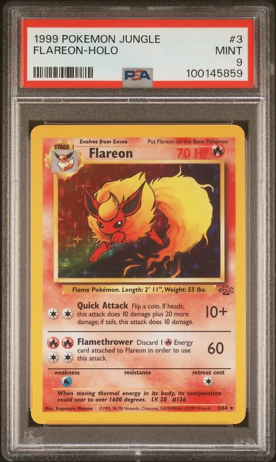 1999 Pokemon Jungle 3 Flareon-holo PSA