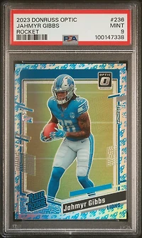 2023 Panini Donruss Optic 236 Jahmyr Gibbs Rocket PSA 9