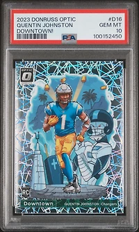 2023 Panini Donruss Optic Downtown! D16 Quentin Johnston PSA 10