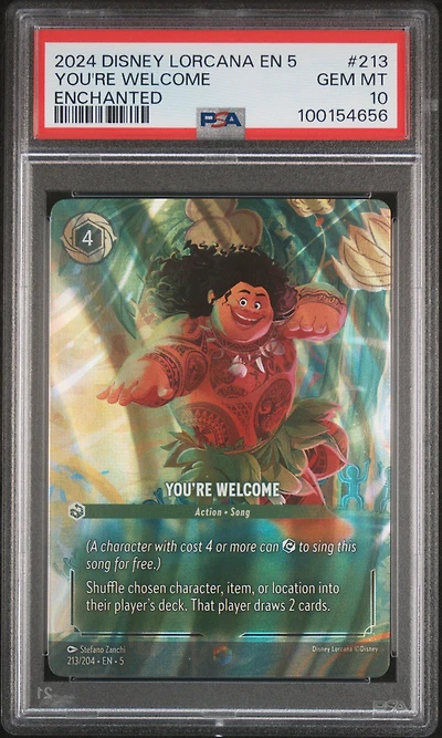 2024 Disney Lorcana En 5-shimmering Skies 213 You're Welcome Enchanted PSA