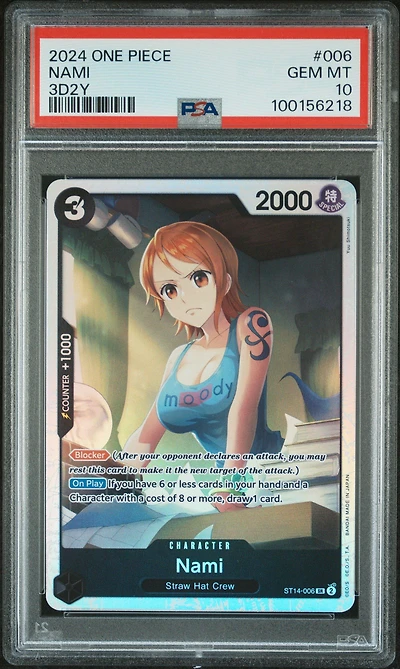 2024 One Piece Starter Deck-3d2y 006 Nami PSA 10