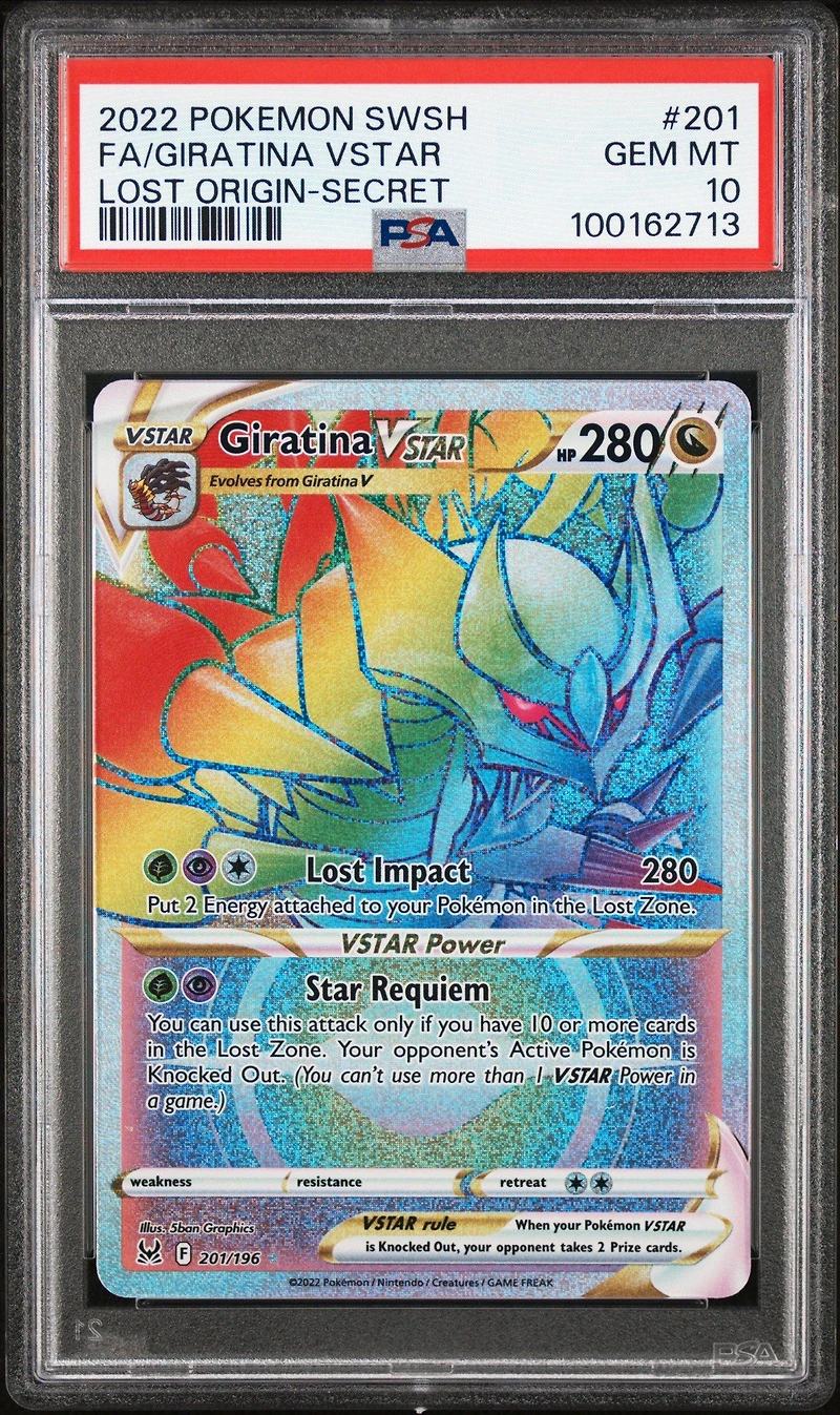 2022 Pokemon Sword & Shield Lost Origin Full Art/giratina Vstar Secret PSA