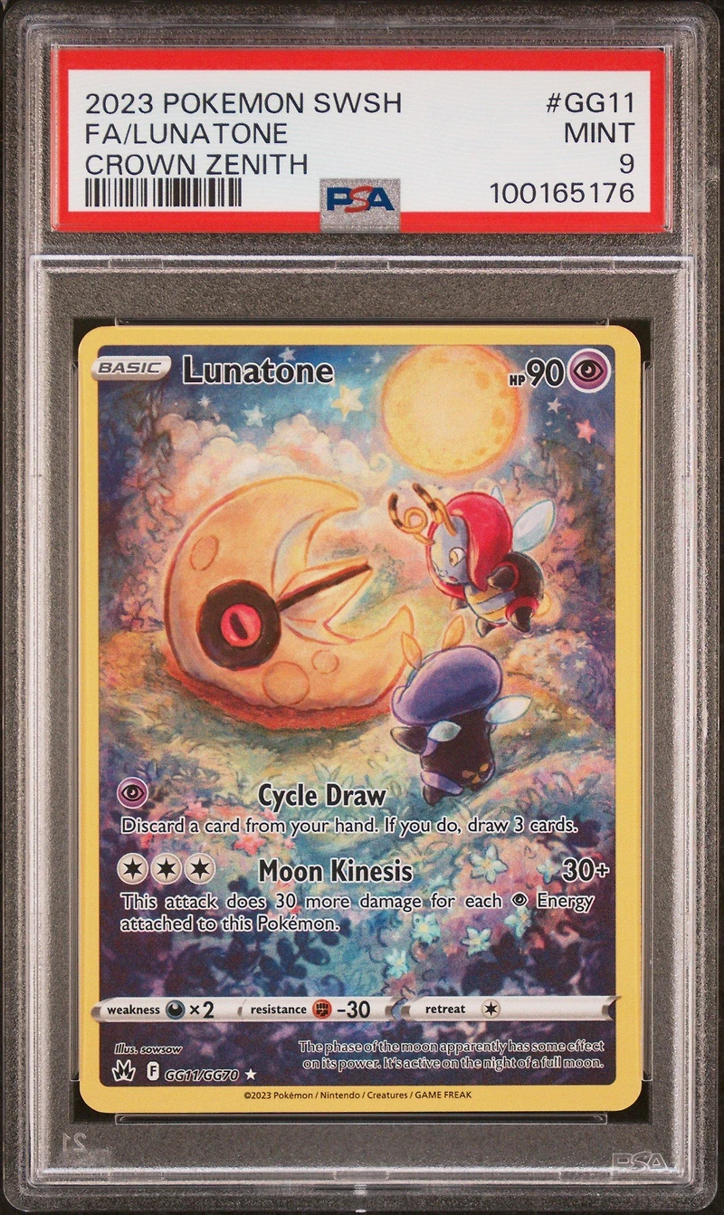 2023 Pokemon Sword And Shield Crown Zenith Gg11 Full Art/lunatone PSA
