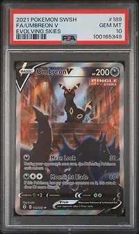 2021 Pokemon Sword & Shield Evolving Skies Full Art/umbreon V PSA