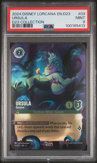 2024 Disney Lorcana En D23-d23 Expo Promo 03 Ursula - Deceiver D23 Collection PSA 9