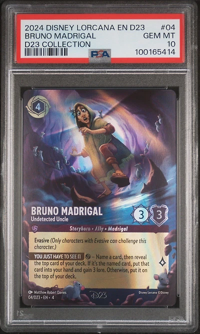 2024 Disney Lorcana En D23-d23 Expo Promo 04 Bruno Madrigal - Undetected Uncle D23 Collection PSA 10