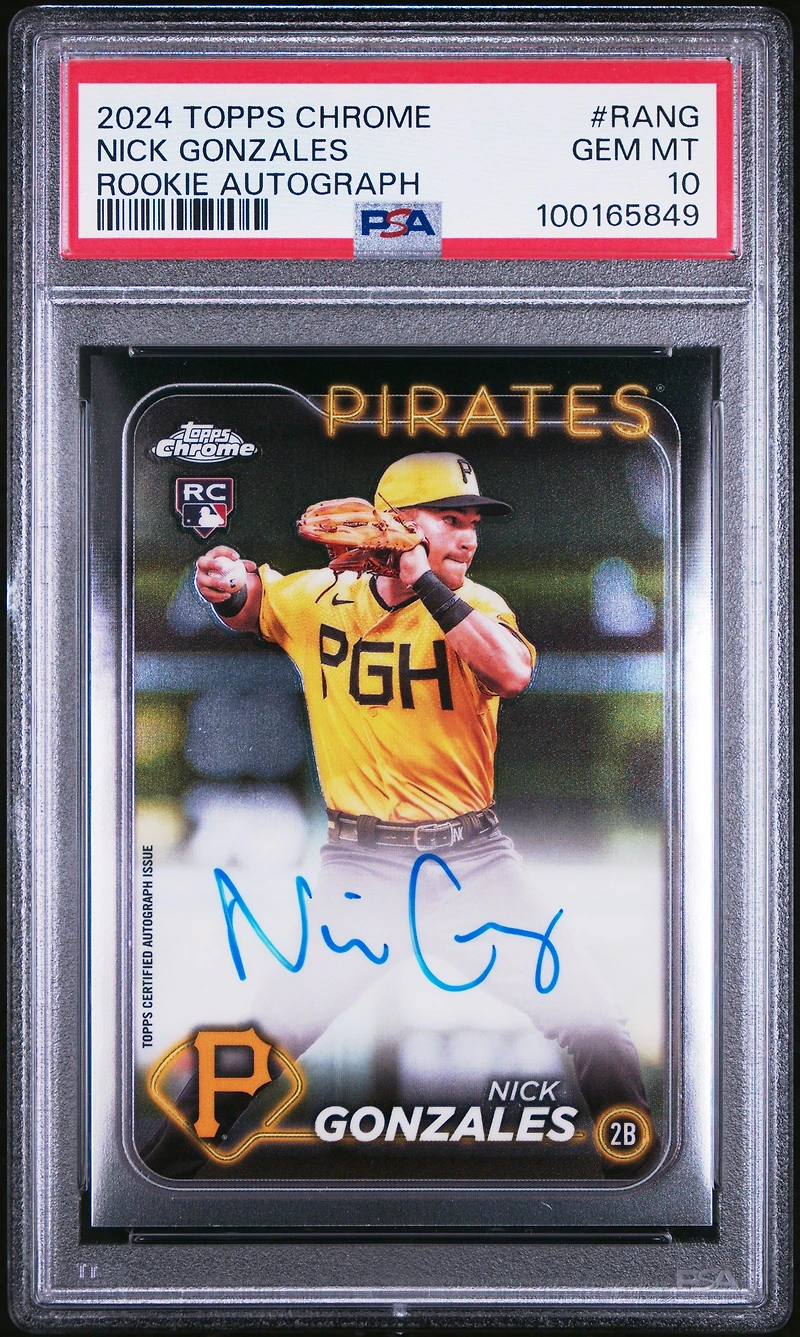 2024 Topps Chrome Rookie Autographs Rang Nick Gonzales PSA 10