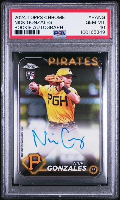 2024 Topps Chrome Rookie Autographs Rang Nick Gonzales PSA 10