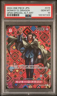 2024 One Piece Japanese Emperors In The New World 015 Monkey D. Dragon Special Alternate Art PSA 10