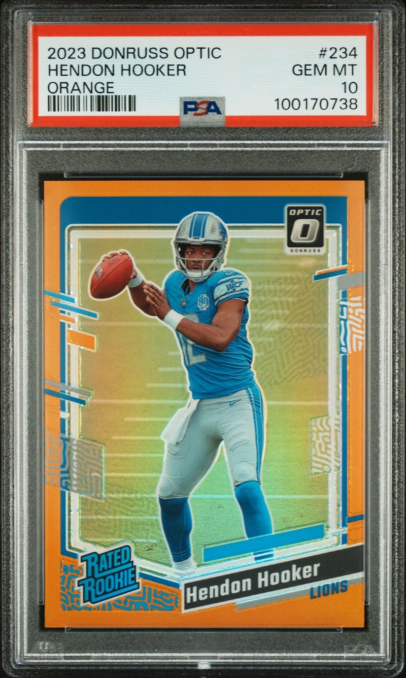 2023 Panini Donruss Optic 234 Hendon Hooker Orange PSA 10