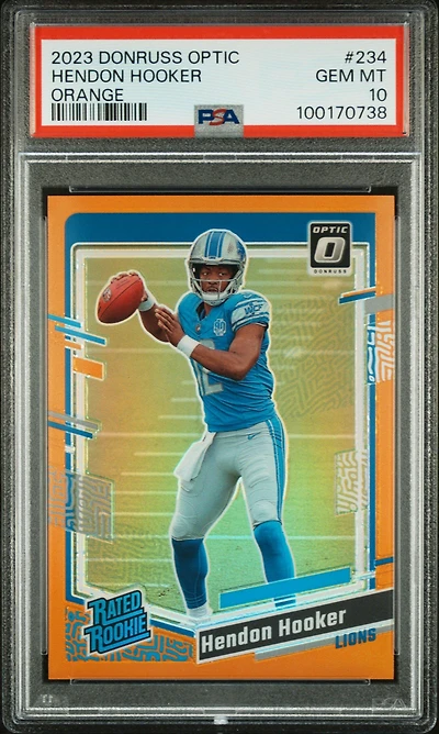 2023 Panini Donruss Optic 234 Hendon Hooker Orange PSA 10