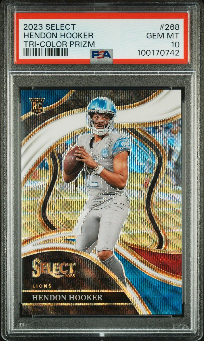 2023 Panini Select 268 Hendon Hooker Tri-color Prizm PSA 10