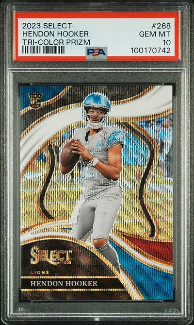 2023 Panini Select 268 Hendon Hooker Tri-color Prizm PSA 10