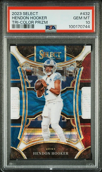 2023 Panini Select 432 Hendon Hooker Tri-color Prizm PSA 10