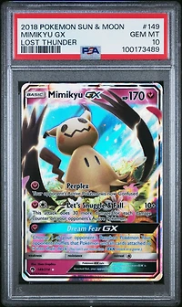 2018 Pokemon Sun & Moon Lost Thunder 149 Mimikyu Gx PSA