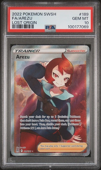 2022 Pokemon Sword & Shield Lost Origin 189 Full Art/arezu PSA