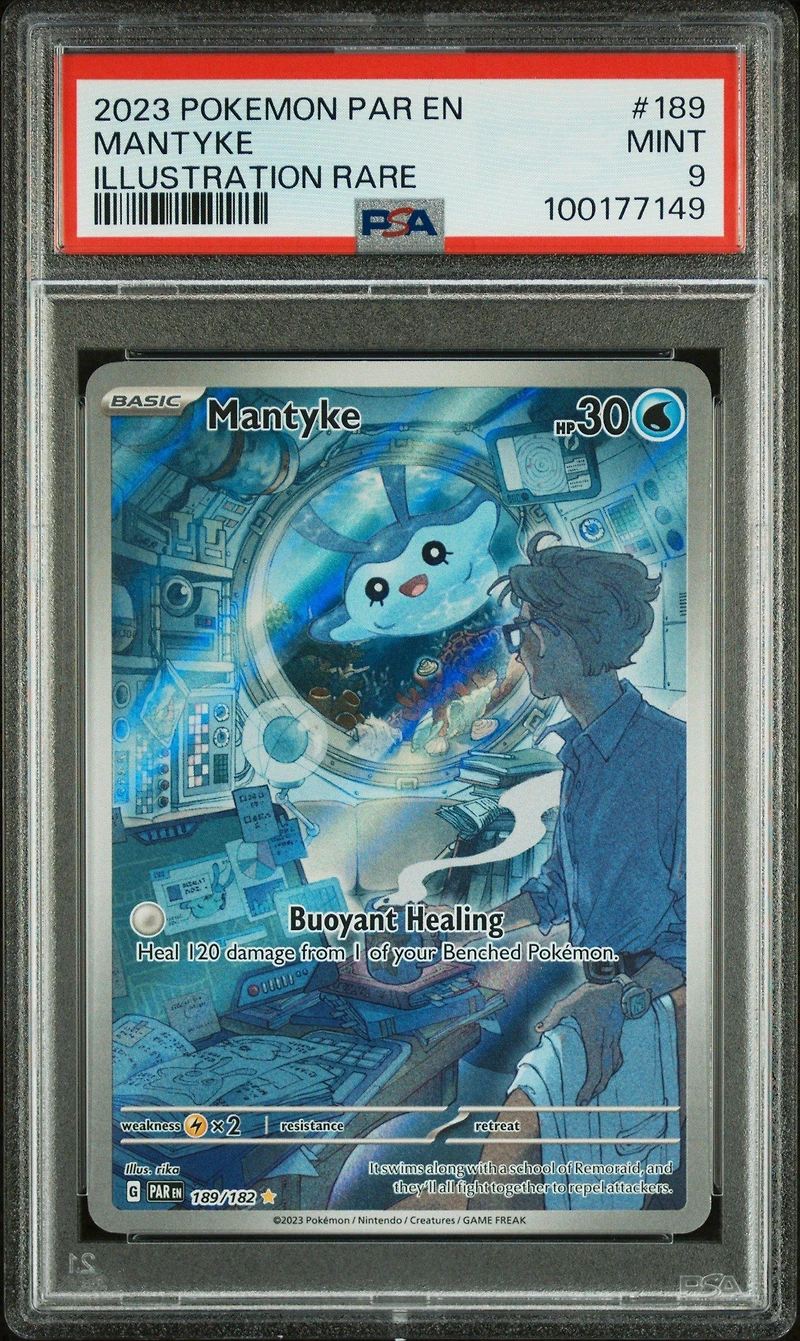 2023 Pokemon Par En-paradox Rift 189 Mantyke Illustration Rare PSA