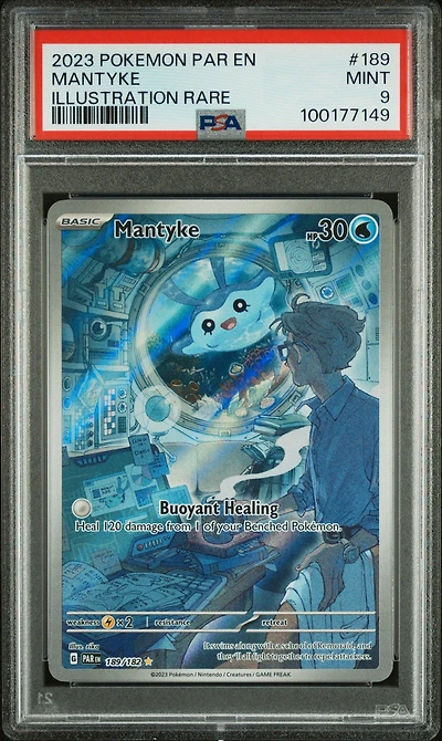 2023 Pokemon Par En-paradox Rift 189 Mantyke Illustration Rare PSA