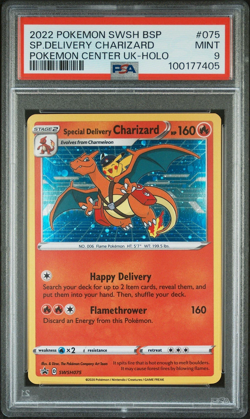 2022 Pokemon Swsh Black Star Promo 075 Special Delivery Charizard-holo Pokemon Center United Kingdom PSA