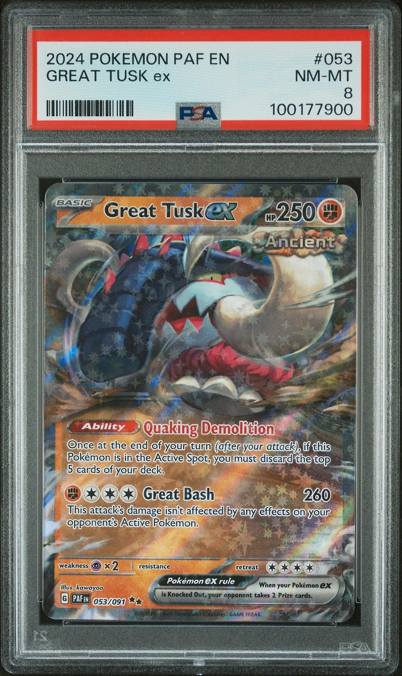 2024 Pokemon Paf En-paldean Fates 053 Great Tusk Ex PSA