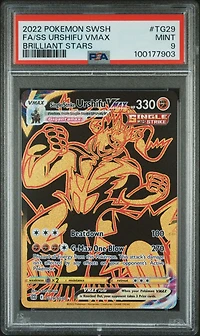 2022 Pokemon Sword & Shield Brilliant Stars Tg29 Full Art/single Strike Urshifu Vmax PSA