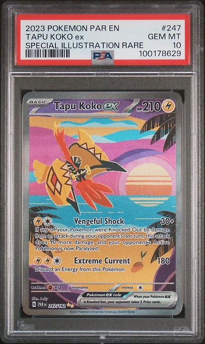 2023 Pokemon Par En-paradox Rift 247 Tapu Koko Ex Special Illustration Rare PSA