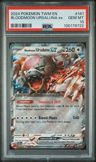 2024 Pokemon Twm En-twilight Masquerade Bloodmoon Ursaluna Ex PSA