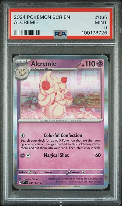 2024 Pokemon Scr En-stellar Crown 065 Alcremie PSA 9