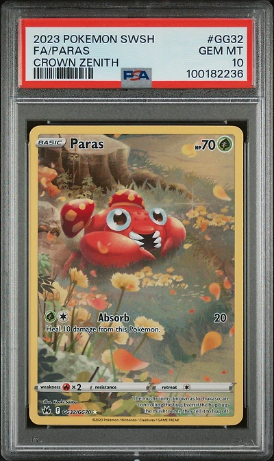 2023 Pokemon Sword And Shield Crown Zenith Gg32 Full Art/paras PSA