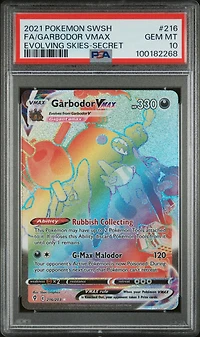 2021 Pokemon Sword & Shield Evolving Skies 216 Full Art/garbodor Vmax Secret PSA