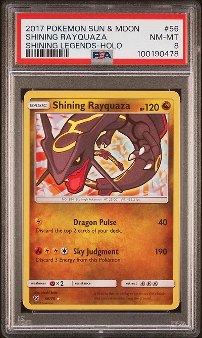 2017 Pokemon Sun & Moon Shining Legends 56 Shining Rayquaza-holo PSA