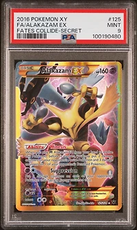 2016 Pokemon Xy Fates Collide 125 Full Art/alakazam Ex Secret PSA