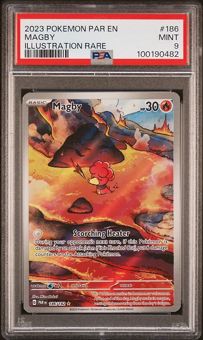 2023 Pokemon Par En-paradox Rift 186 Magby Illustration Rare PSA