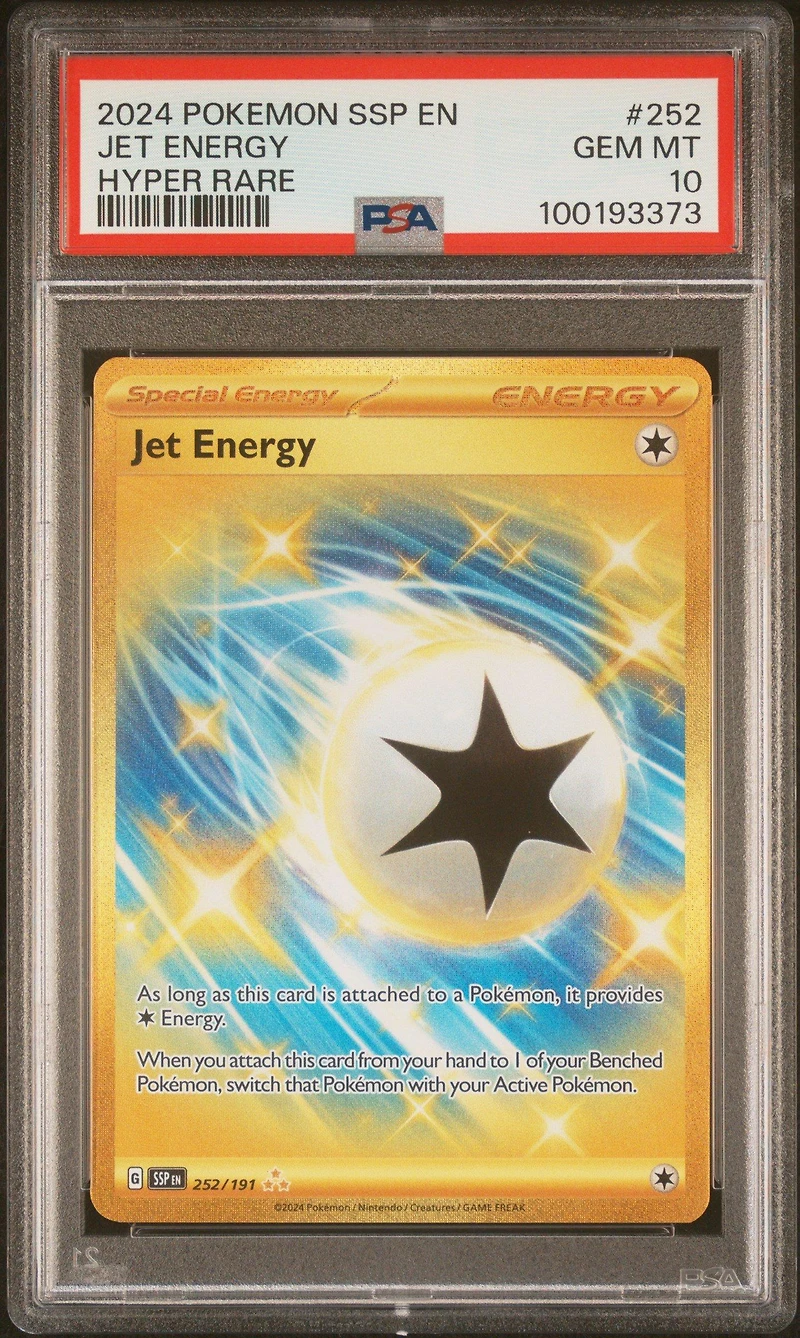2024 Pokemon Ssp En-surging Sparks 252 Jet Energy Hyper Rare PSA