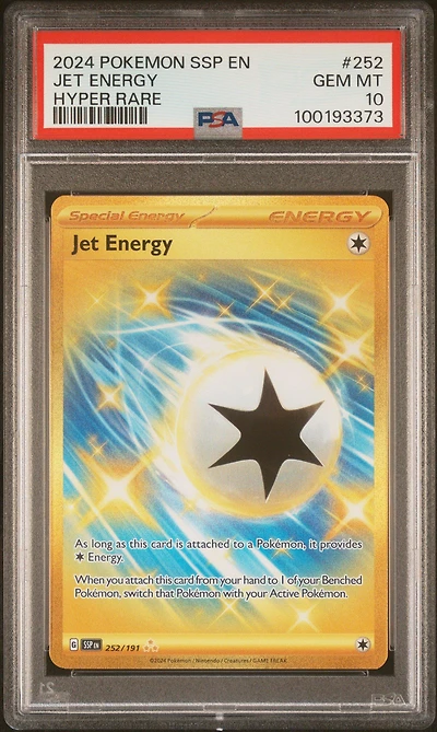 2024 Pokemon Ssp En-surging Sparks 252 Jet Energy Hyper Rare PSA