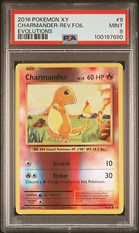 2016 Pokemon Xy Evolutions 9 Charmander-reverse Foil PSA 9