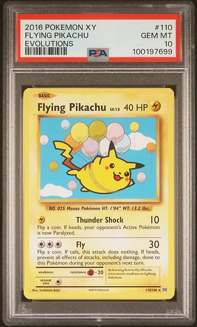 2016 Pokemon Xy Evolutions 110 Flying Pikachu PSA