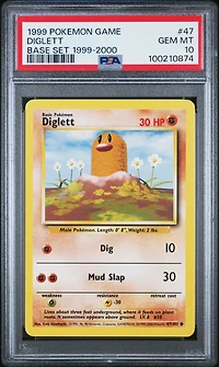 1999 Pokemon Game 47 Diglett Base Set 1999-2000 PSA