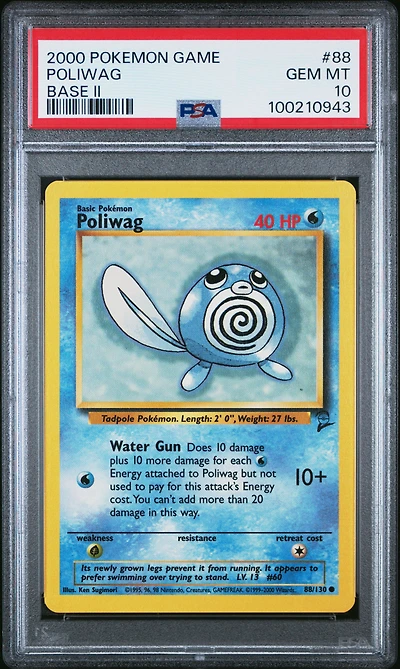 2000 Pokemon Game Base Ii 88 Poliwag PSA