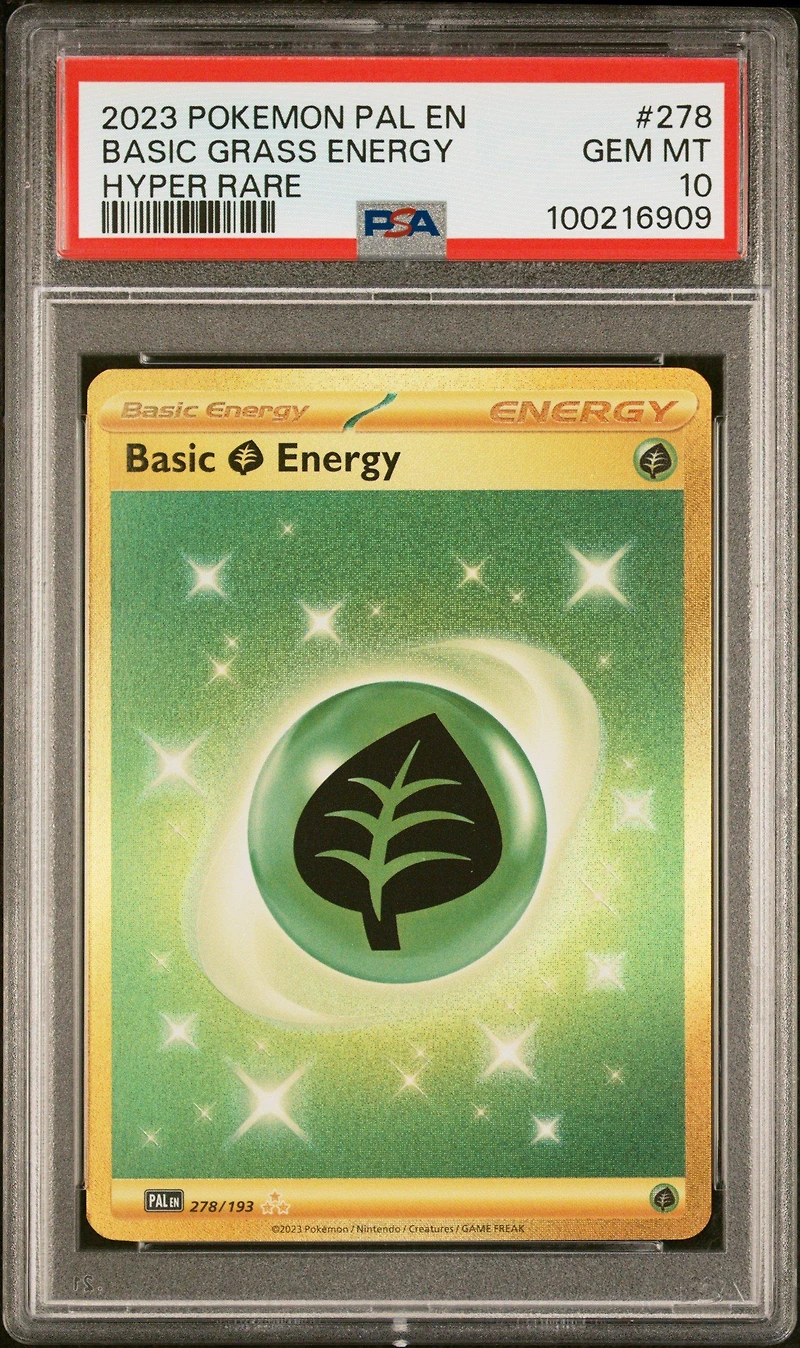 2023 Pokemon Pal En-paldea Evolved 278 Basic Grass Energy Hyper Rare PSA