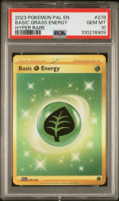 2023 Pokemon Pal En-paldea Evolved 278 Basic Grass Energy Hyper Rare PSA