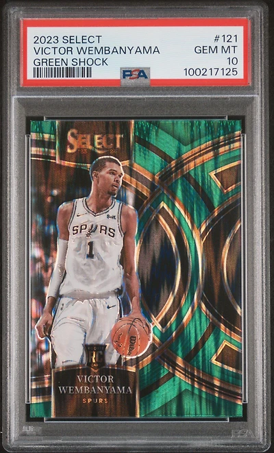 2023 Panini Select Victor Wembanyama Green Shock PSA 10