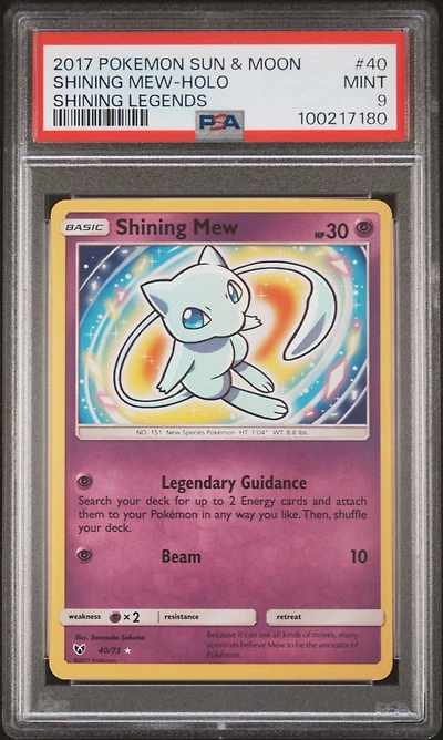 2017 Pokemon Sun & Moon Shining Legends 40 Shining Mew-holo PSA