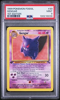 1999 Pokemon Fossil 20 Gengar 1st Edition PSA