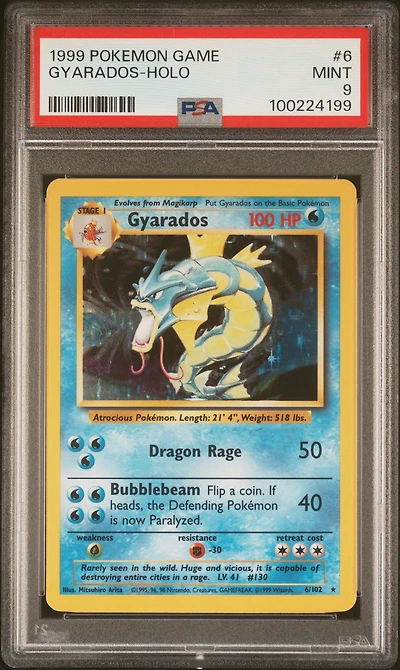 1999 Pokemon Game 6 Gyarados-holo PSA