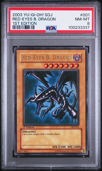 2003 Yu-gi-oh! Starter Deck: Joey 001 Red-eyes B. Dragon 1st Edition PSA