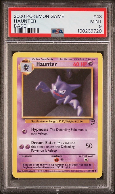 2000 Pokemon Game Base Ii 43 Haunter PSA 9