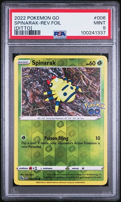 2022 Pokemon Go 006 Spinarak-reverse Foil [ditto] PSA